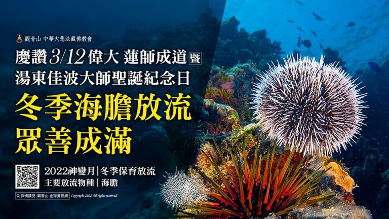 偉大 蓮師成道暨 湯東佳波大師聖誕紀念日 冬季海膽放流 眾善成滿